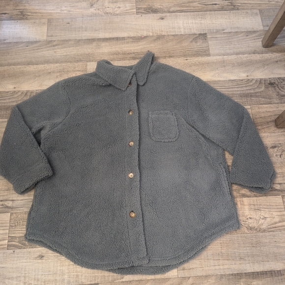 Koolaburra by UGG Brushed Back Sherpa Cozy Shacket  - Storm Blue - Picture 2 of 7